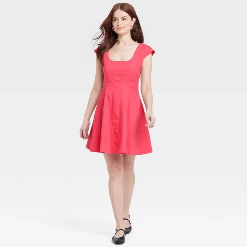 Women's Corset Woven Mini A-Line Dress - A New Day Pink 10